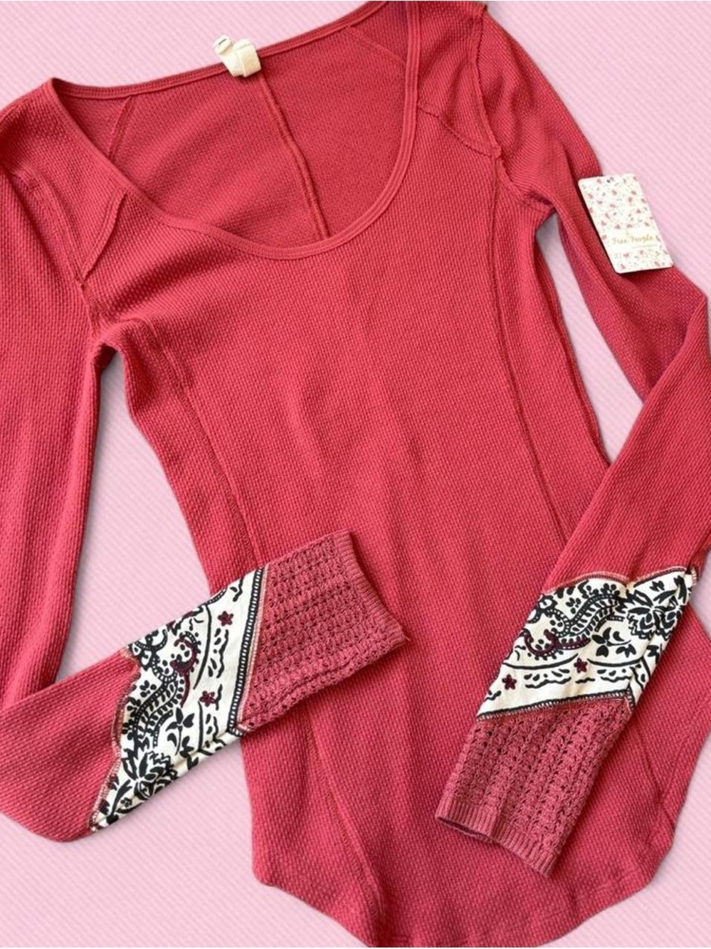 We The Free Long-Sleeve Scoop Thermal Top in Rose